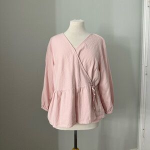 Time & true soft pink blouse